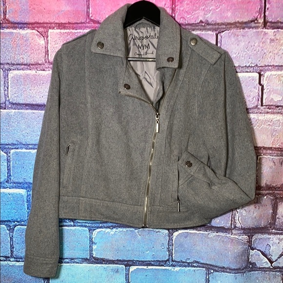 Aeropostale Women's Jacket Medium Gray Satin - Picture 1 of 7